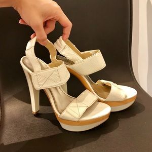 Bebe ivory platform heel